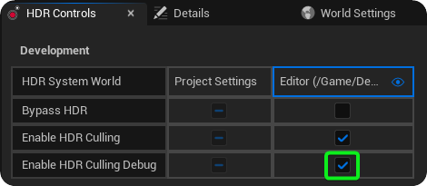 Culling Debug Enabled