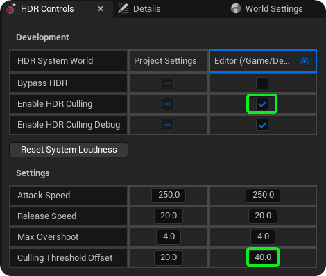 Enable HDR Culling