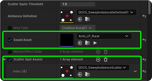 Local Overrides of Ambience Definition Settings
