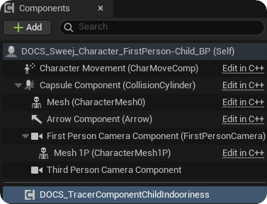 Component Added to Player Character