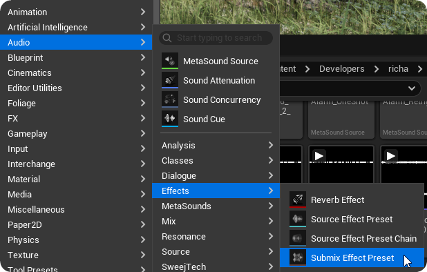 Create a Submix Effect Preset