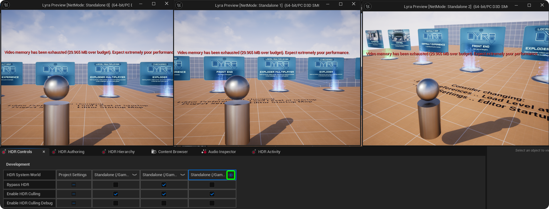 Using the Eye Icons to Select the Audio Device Used for HDR Windows