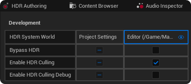 Enable Culling in HDR Controls Window
