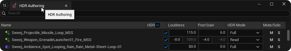 HDR Authoring Window