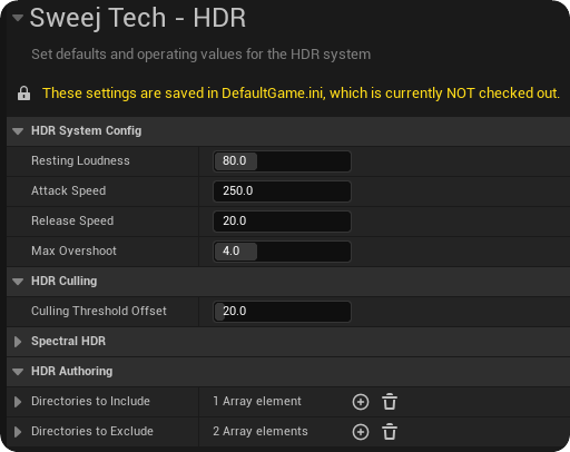 HDR Settings