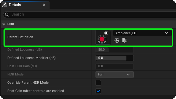 Adjusting Inheritance of Loudness Definitions