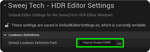 Loudness Definitions Storage Location