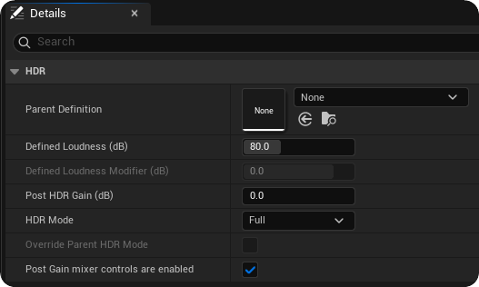Shared HDR Settings