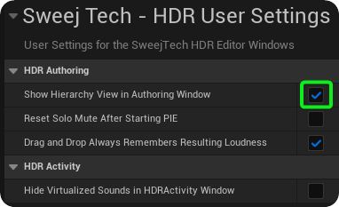 Show Hierarchy View in Authoring Window Option