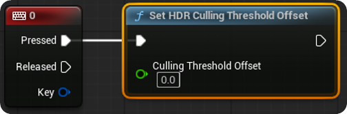 Blueprint of Set HDR Culling Threshold Offset node