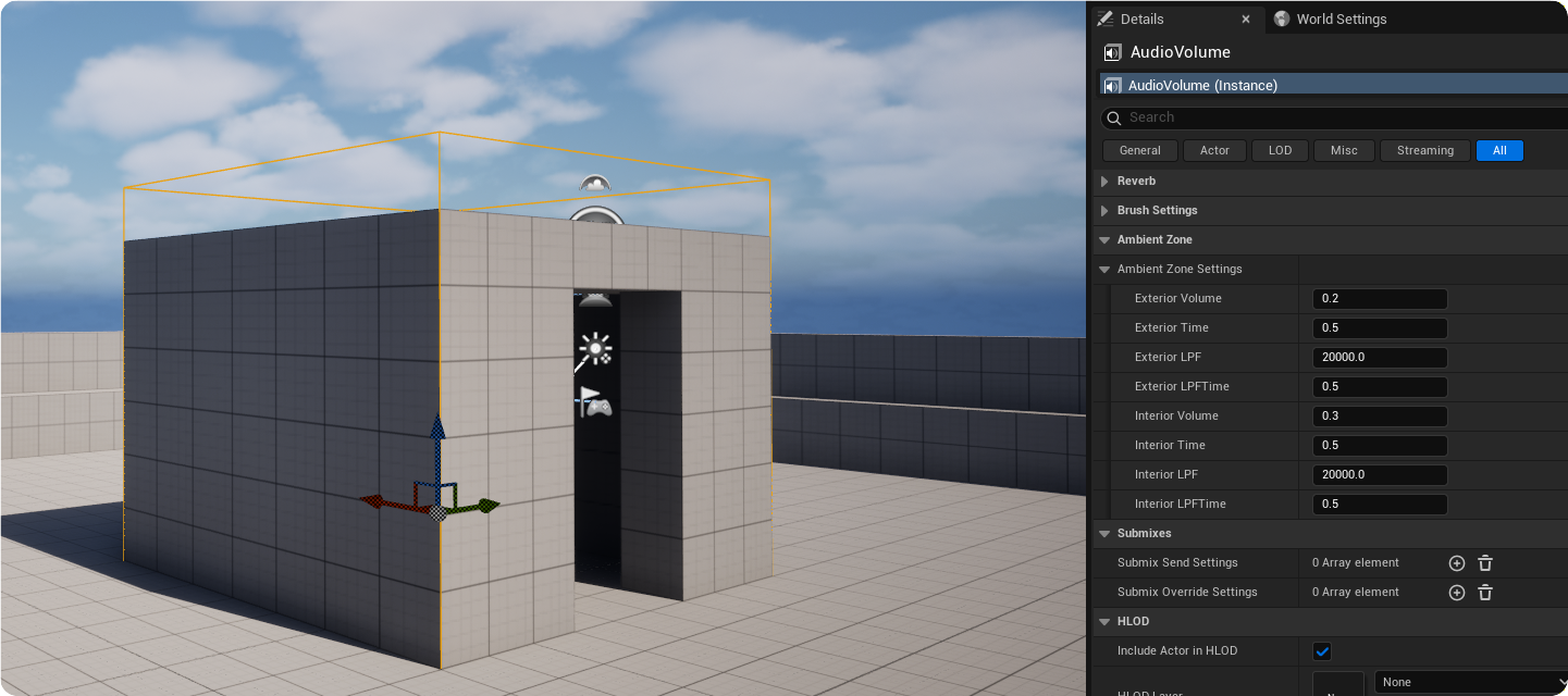 Unreal Engine Audio Volume