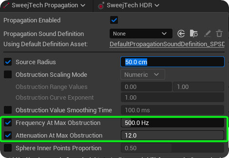 Frequency & Attenuation at Max Obstruction settings