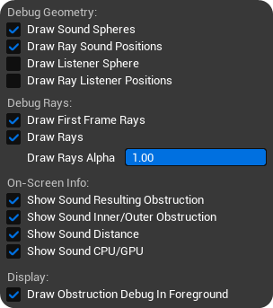 Obstruction Inspector Debug Displays