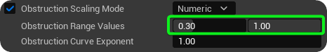 Obstruction Range Values 0.3 -- 1.0