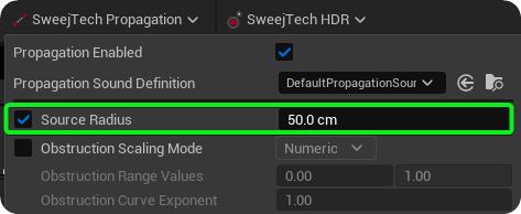 Override Source Radius