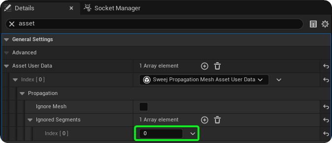 Set the Segment Index to Ignore