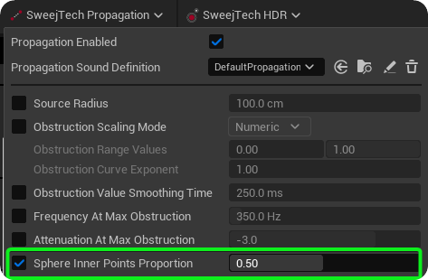 Sphere Inner Points Proportion in Propagation Toolbar