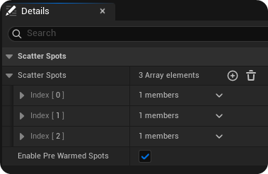 Pre Warmed Scatter Spots Enabled in Asset