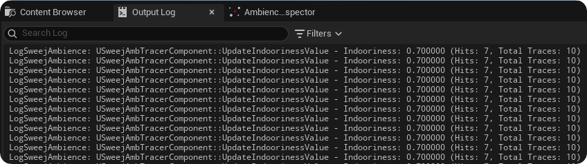 Tracer Debug Output Log